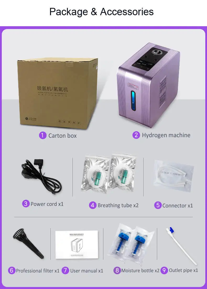 Hi-Tech Hydrogen Inhalation Machine Hydrogen And Oxygen Generators 1800ml 1500ml WEIZI