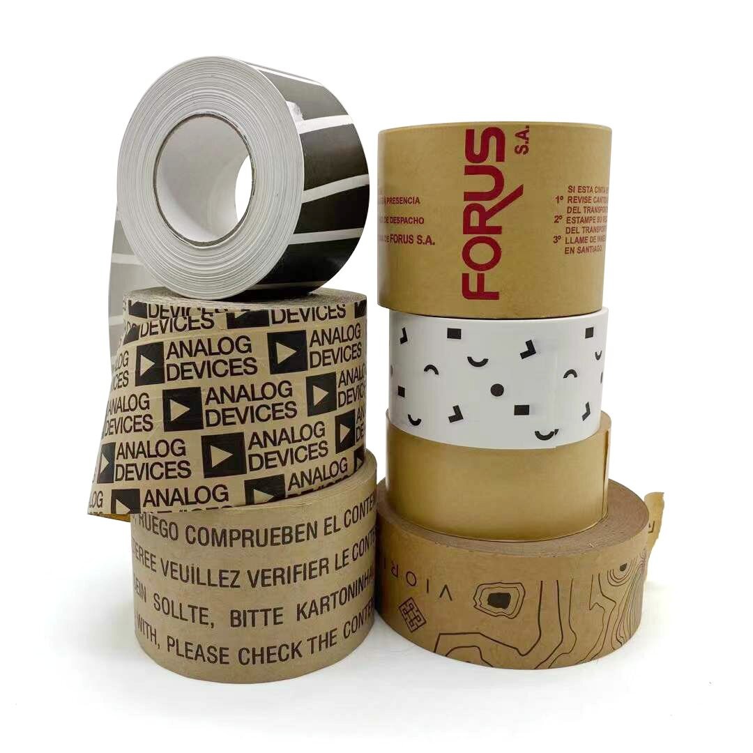 Single Sided Starch Glue Wet Water Line Printing Kraft Paper Tape