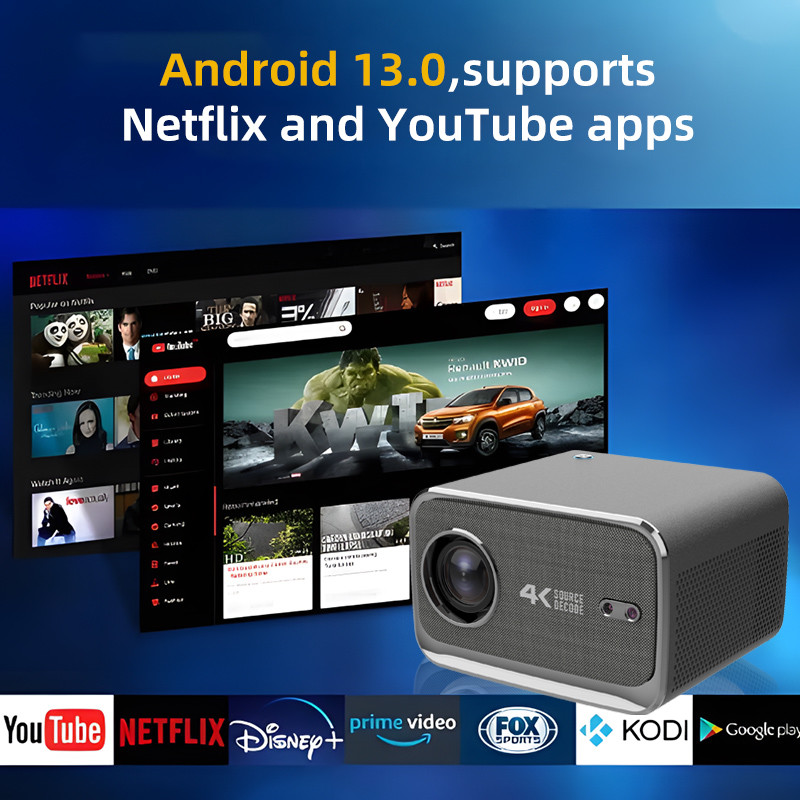 BT 5.0 Mini Portable Projector with 40-150 inch Projection Area and Airplay/MiraCast Screen Mirror