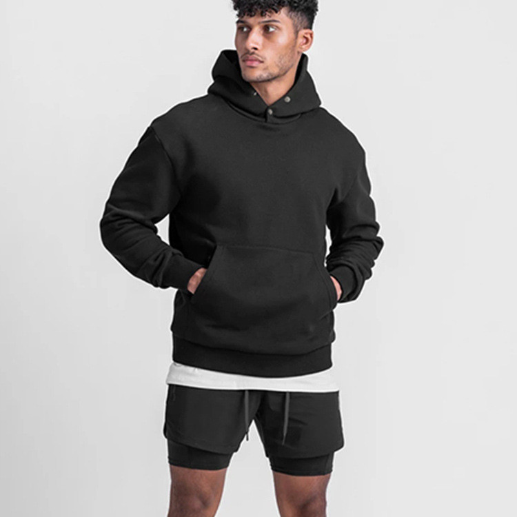 Oversized 35% Cotton 65% Polyester Street Wear Fitted Felpe Con Cappuccio Sweatshirts Cotton Plain Men Hoodies Pullover
