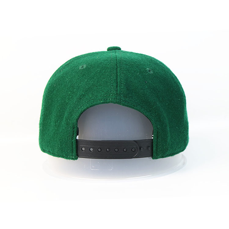 Pre Printed Adjustable Snapback Hat / Green Color Cotton Snapback Baseball Caps