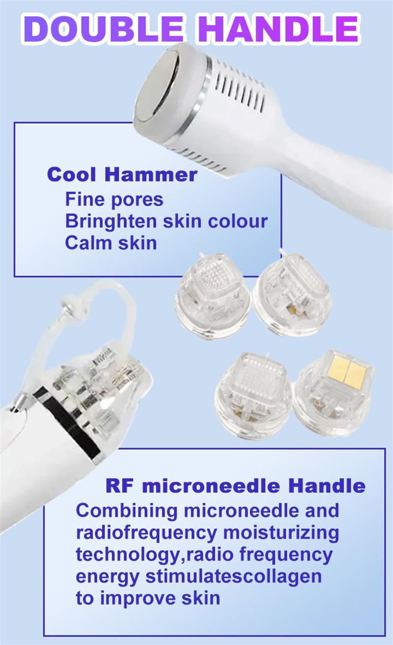 Portable 2 In 1 Fractional Rf Microneedling Machine With Cold Hammer