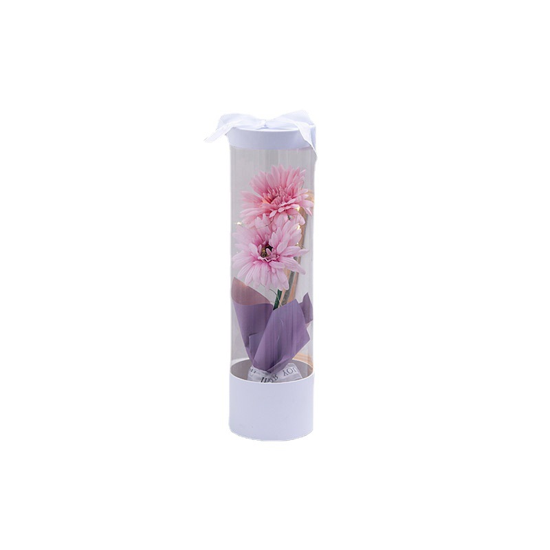 4c Offset Printing Round Cardboard Custom PVC Transparent Window Cylinder Flower