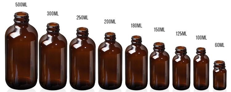 50ml 120m 200ml Liquid Medicine Amber Brown Glass Bottles With Child Proof Caps