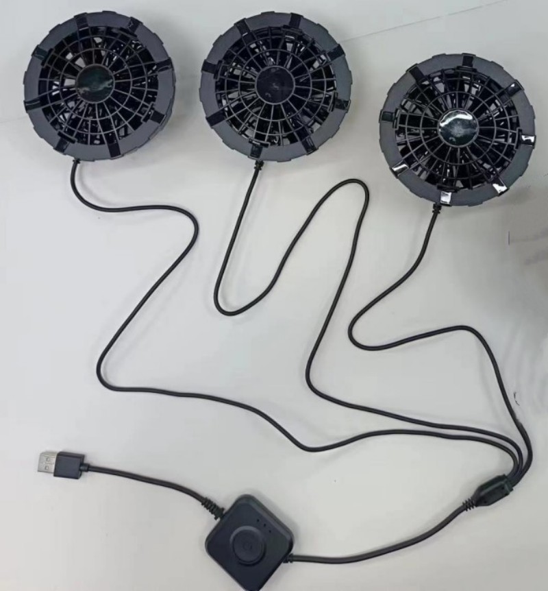 One cable connect 3fans Cooling Fan 5V Air Conditioning Cooler