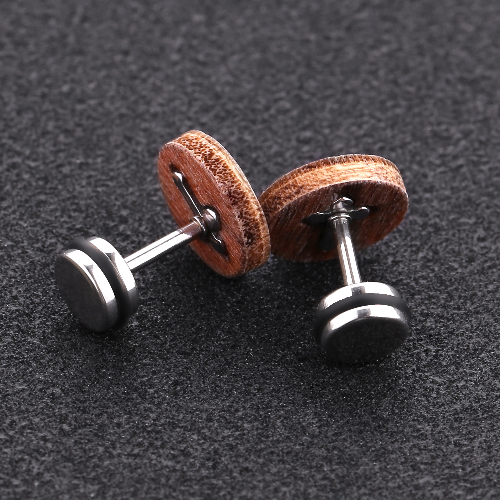 Fashion Black Natural Wood Studs Jewelry Wholesale Wooden Cross Earrings