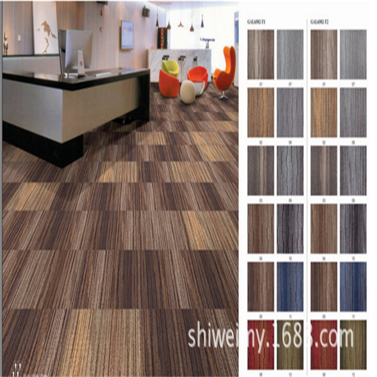 Plain pattern grey nylon 66 commercial carpet tiles