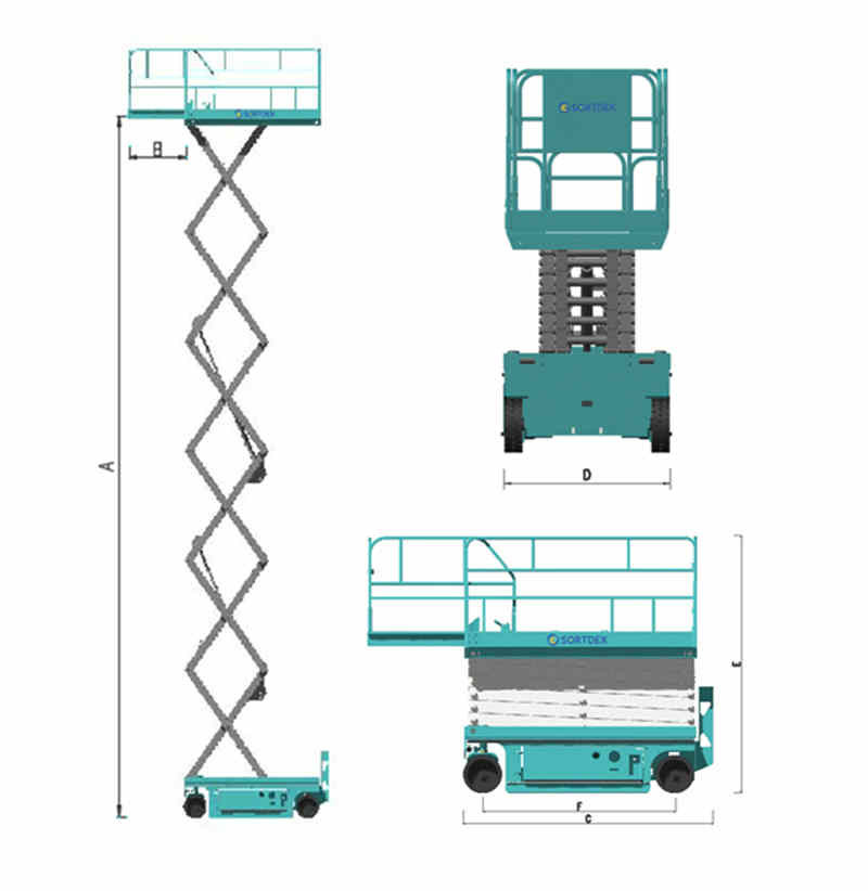 Self Moving Mobile Aerial Work Platforms Scissor Type Height 14 Meters