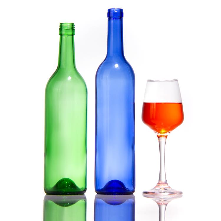 Hot Stamping 750ml Glass Burgundy Wine Bottle for Selling Best Empty Packaging