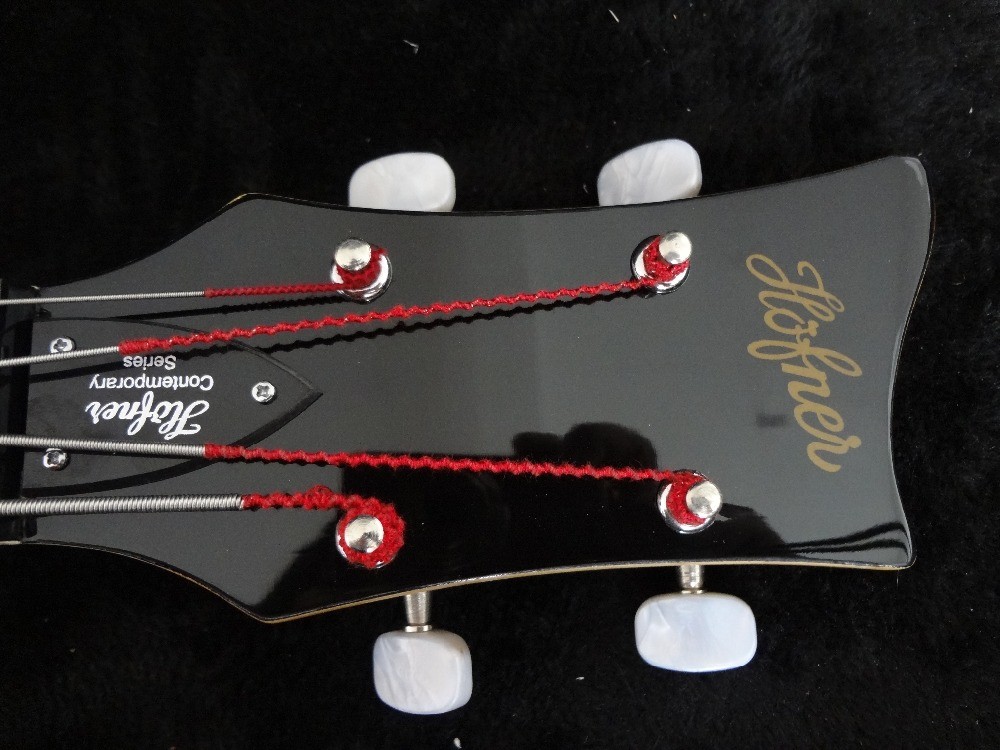 4 string bass guitar Hofner BB2 guitar UK flag on flamed body top Hofner contemporary series
