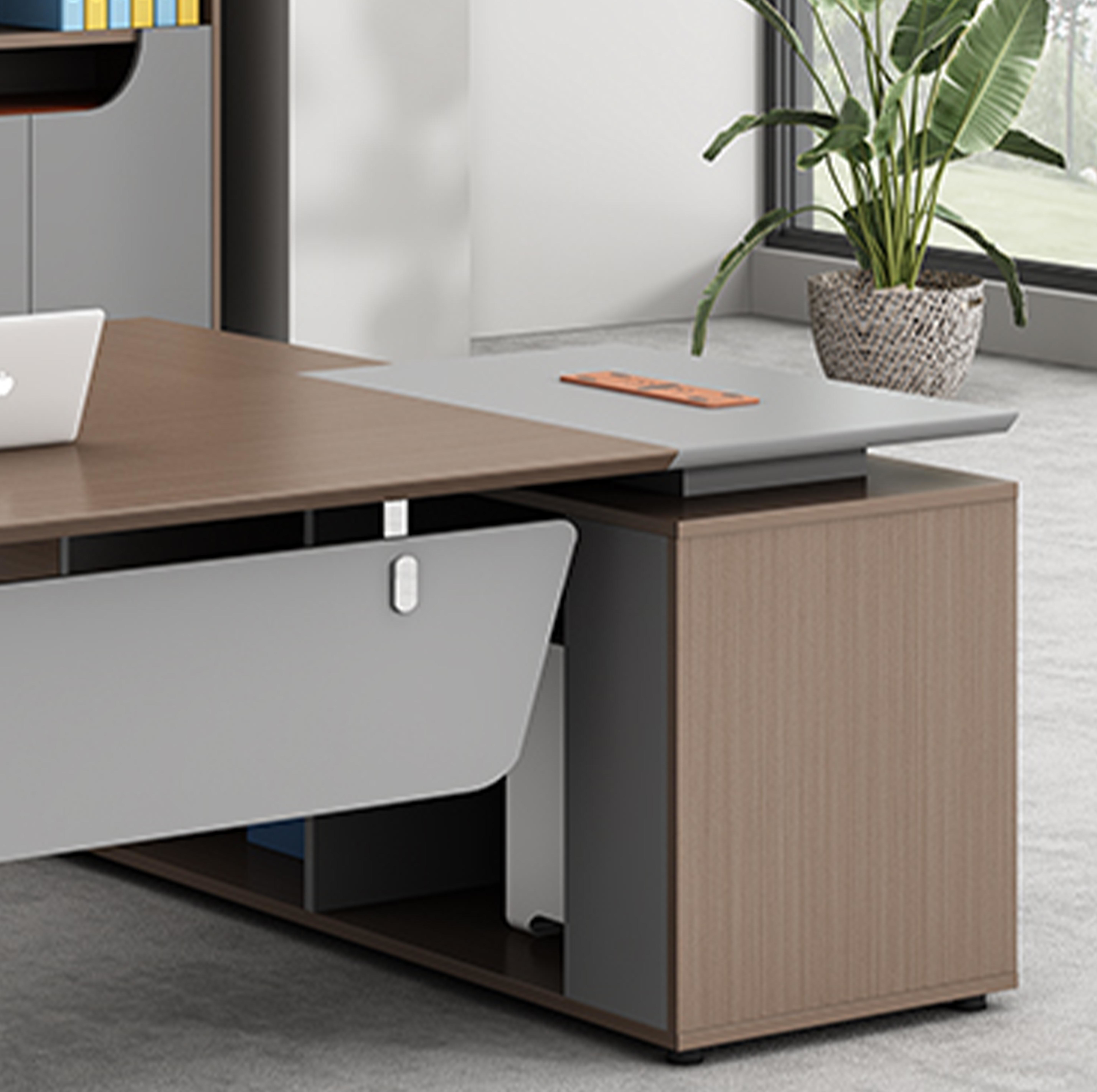 Modern Luxury Office Furniture L Shaped Desk Manager Boss Table Executive Office Desk