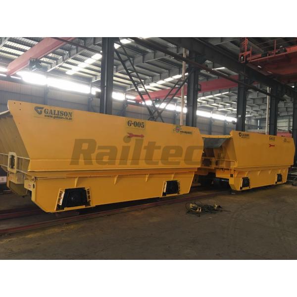 Yellow Rail Cargo Wagon , 20m³ Mining Rail Car For Carrying Mine Ore