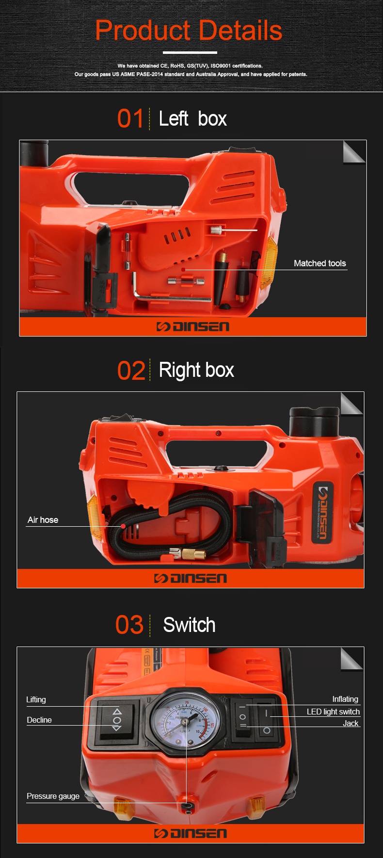 3 Ton Electric Hydraulic Jack Kit 12v Electric Impact Wrench