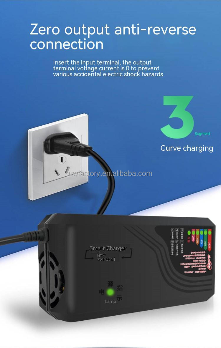 90W Output Power Multi Function E Bike Charger for Supply 60v20ah 72v20ah Lead Acid Battery