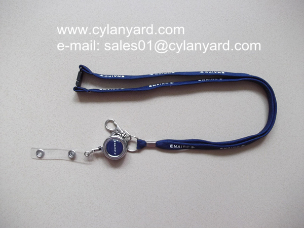 id badge neckstrap with epoxy dome id badge reel