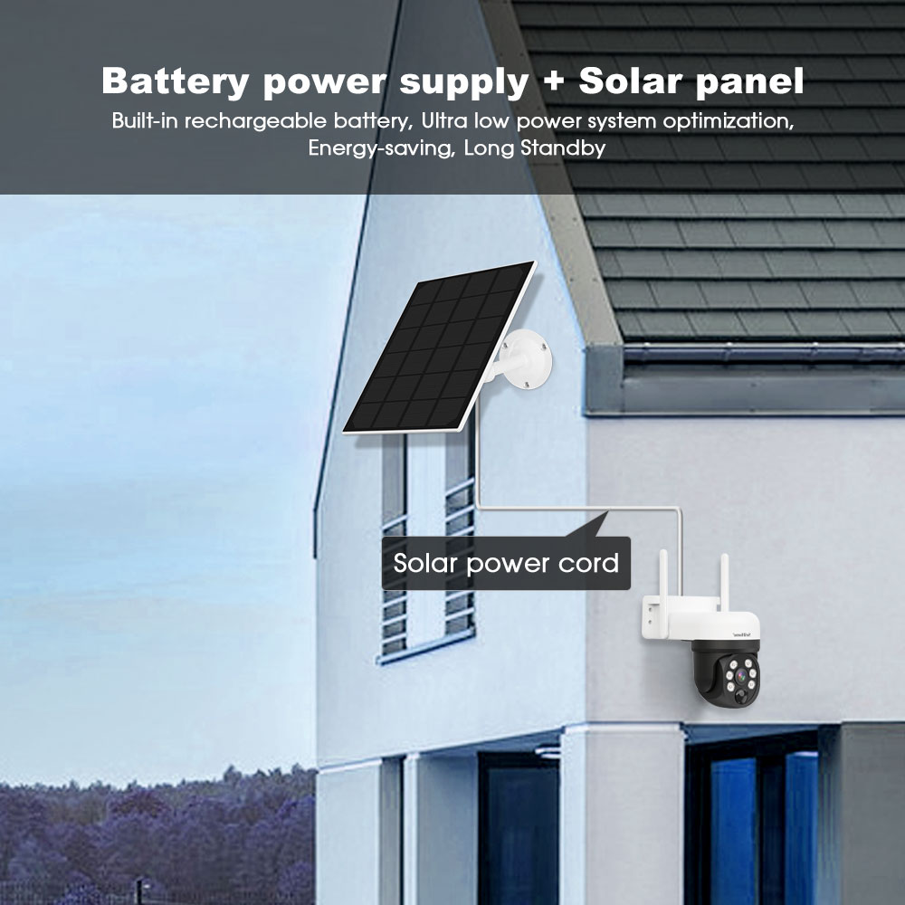 4MP Wireless Battery Outdoor Waterproof IP 66 Camera PIR Night Vision Remote Monitor View WIFI Solar Security Camera