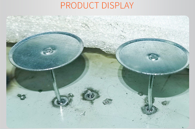 Galvanized Steel Cup Head Welded Pins Designed To Weld Through And Secure Wraps Insulation To HVAC Ducts