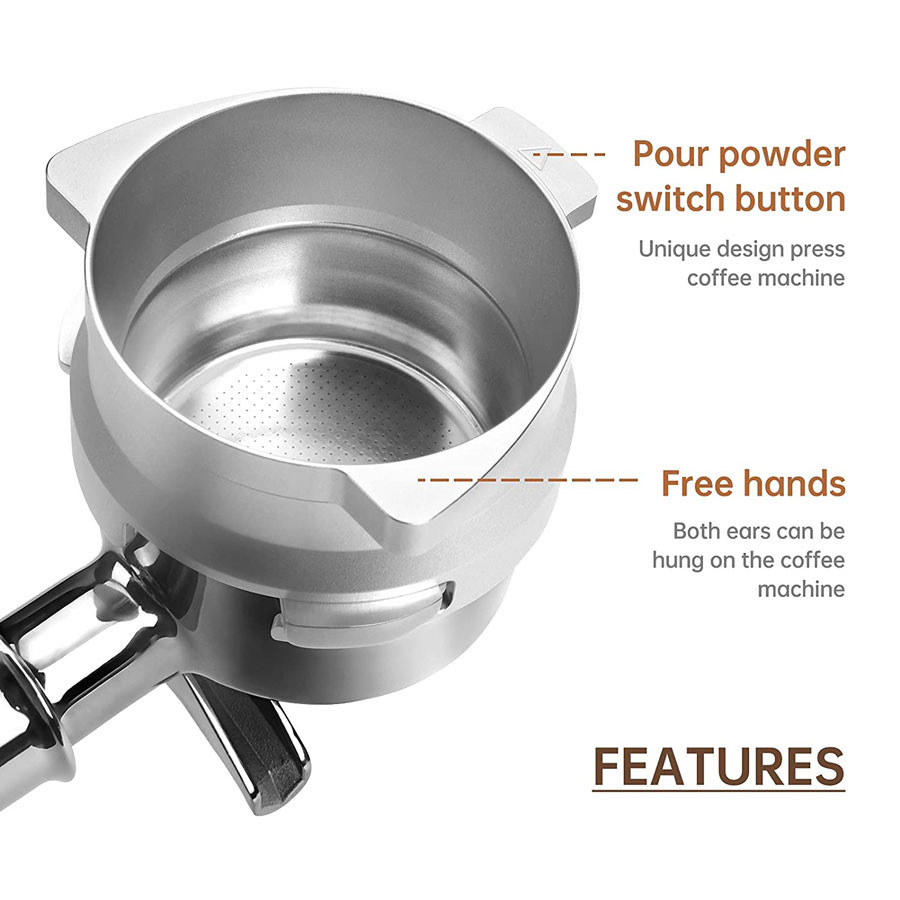 Sliver 54mm Hands Free Aluminum Coffee Dosing Funnel for Home Cafe