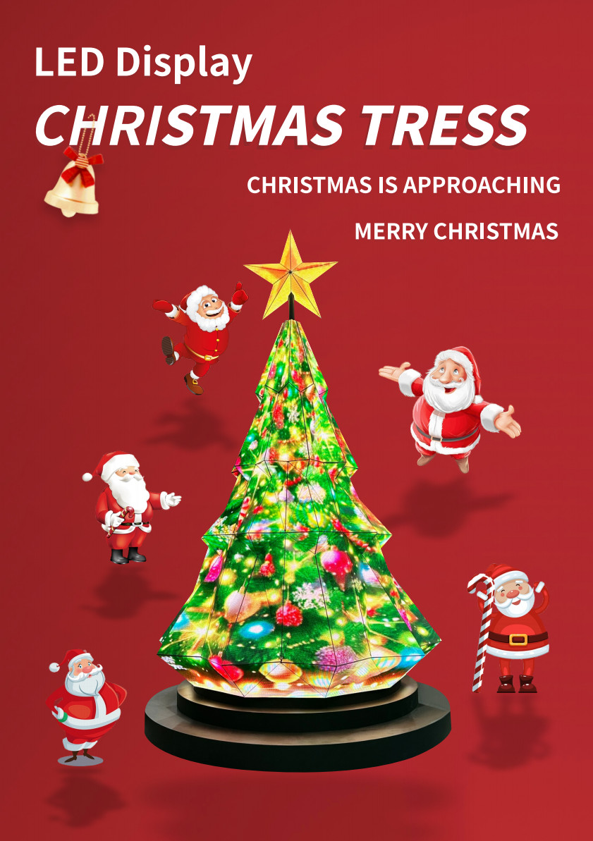 Front Maintenance Creative LED Display Christmas Tree Screen With Brightness 600 Nits