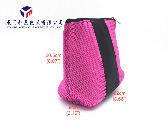Triangle Side View Zippered Cosmetic Bag Fabric Ladies Makeup Bag Light Weight