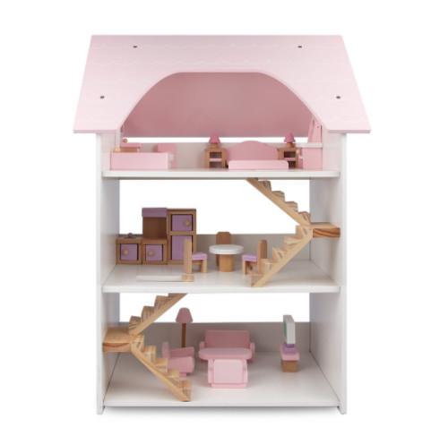 Wooden three-story villa girl DIY simulation home large house pink doll house