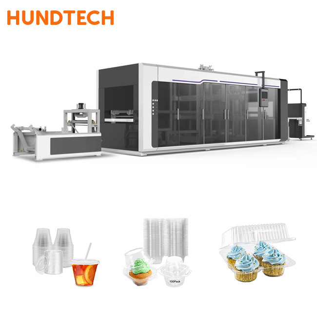 12X2.7X2.3m Automatic PET Disposable Making Machine Lids Square Boxes 120KW
