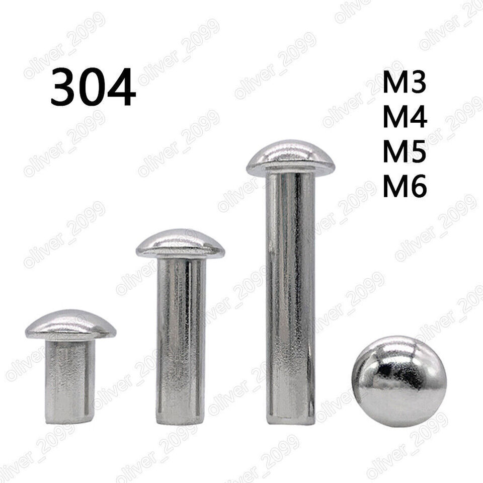 DIN Standard Half Round Head Stainless Steel Solid Semi Tubular Rivet in Custom Sizes