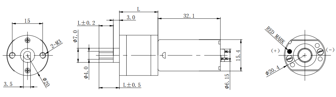 GM25-320 25mm Gear Reduction Motor Customize 70RPM 10kgf.cm For Paper Dispenser