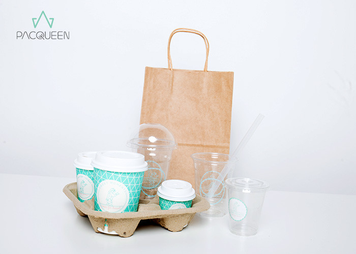 Heat Insulated Custom Disposable Paper Cups Leak Proof With White PS Lids