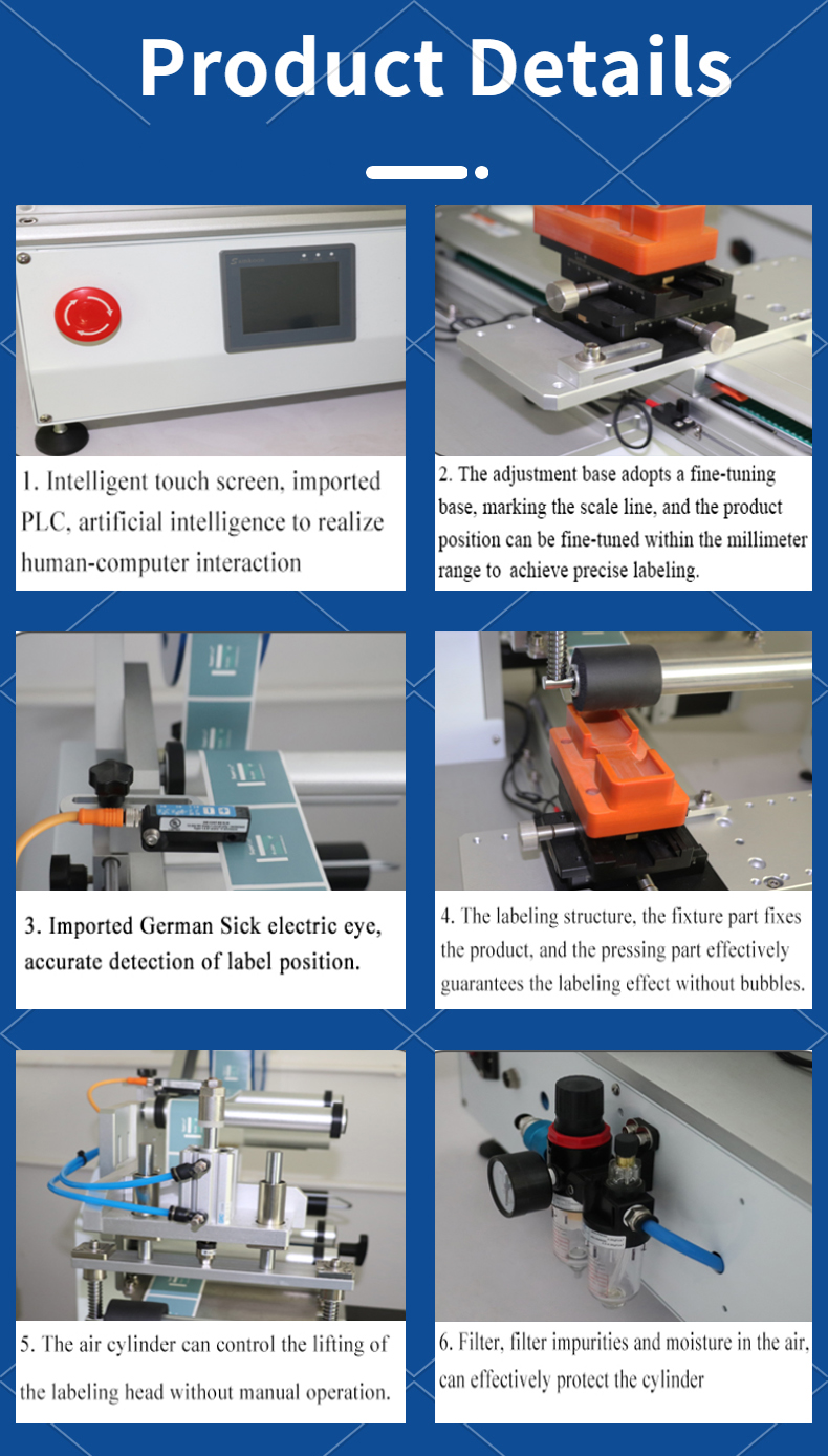 High Precision Electric Driven Type Round Flat Bottle Labeling Machine for Food Cans