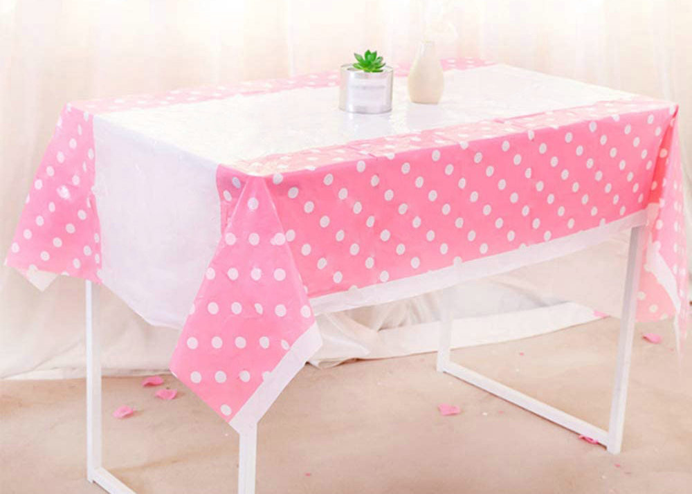 54" 108" Patry Square PEVA Fancy Plastic White Disposable Table Cloths Covers