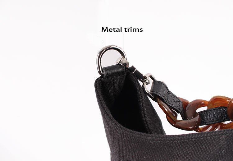 Polyester Canvas Crossbody Shoulder Bag With Plastic Chain