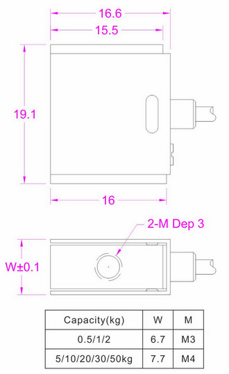 Miniature Jr. S-Beam Load Cell QSH02035