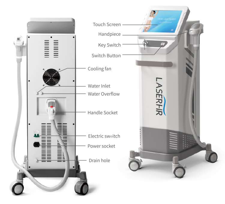 2000W Painless Permanent Hair Removal Machine 808nm 810nm Diode Laser