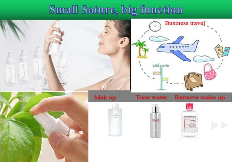 Travel Size portable Empty Plastic Alcohol PET Spray Bottle Hand Sanitizer White Spray Pump Body plastic spray bottle