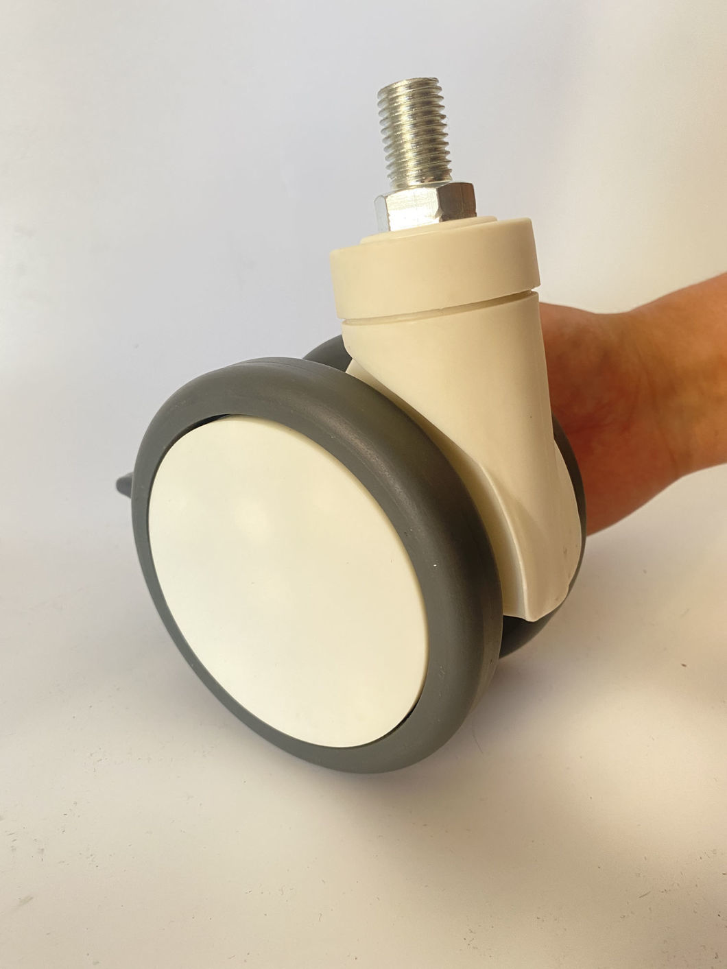 100mm Hospital Bed PU Threaded Stem Swivel Medical Caster