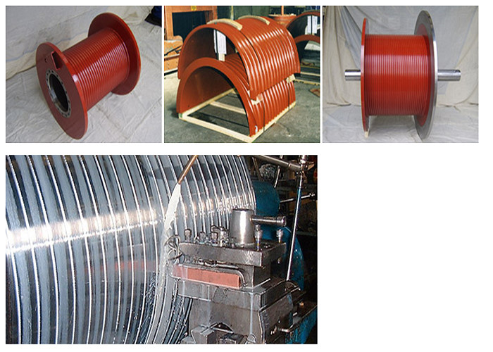 Customized Lebus Drum Grooved Sleeves Red For Wire Rope Winch