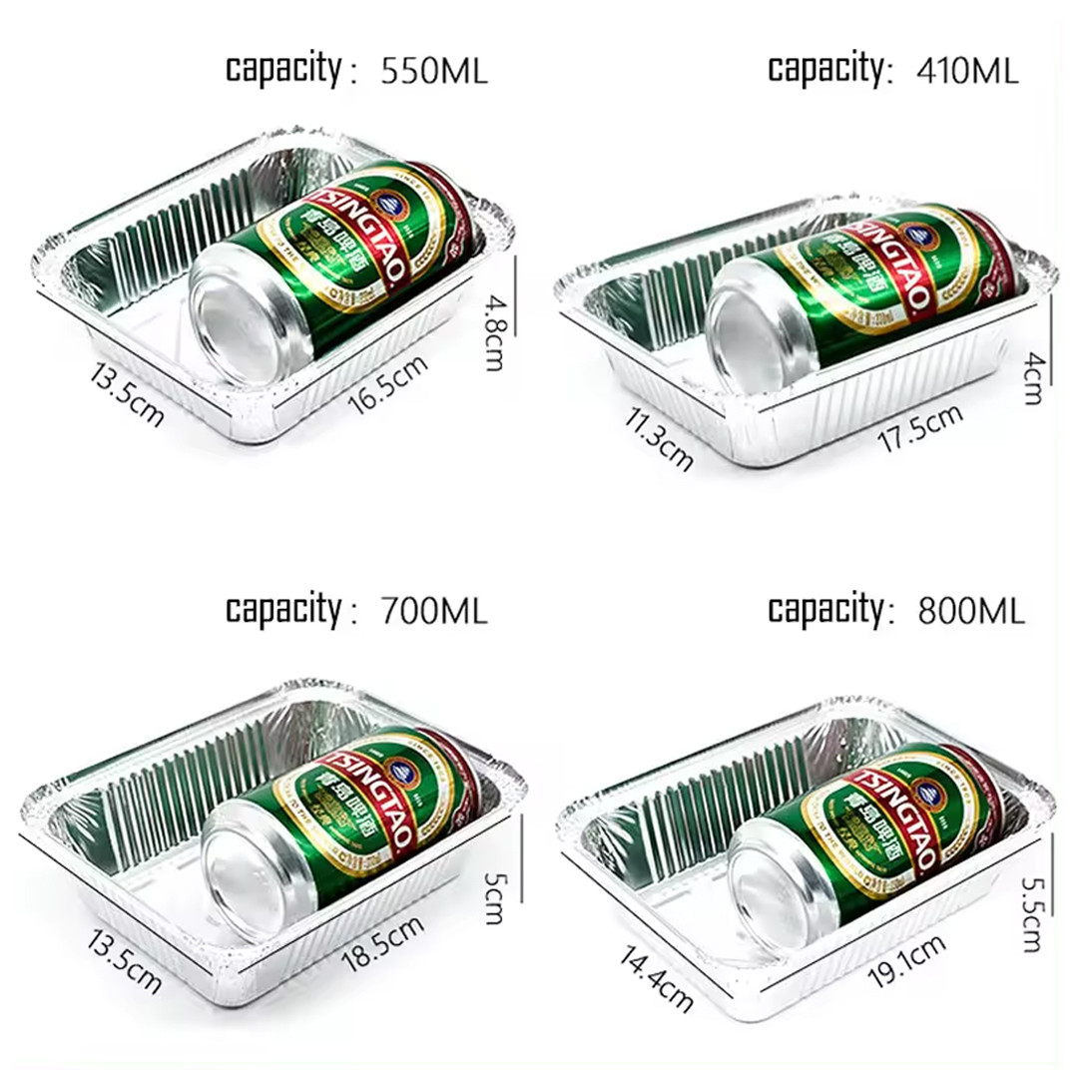 500ml 900ml 1000ml Foil Tray Disposable Food Aluminium Foil Container Foil Pan With Lid