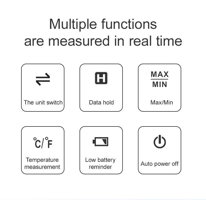 Data Hold Function HT605 Portable Digital Anemometer with Air Velocity Range 0.7-30m/s and Temperature Humidity Meter