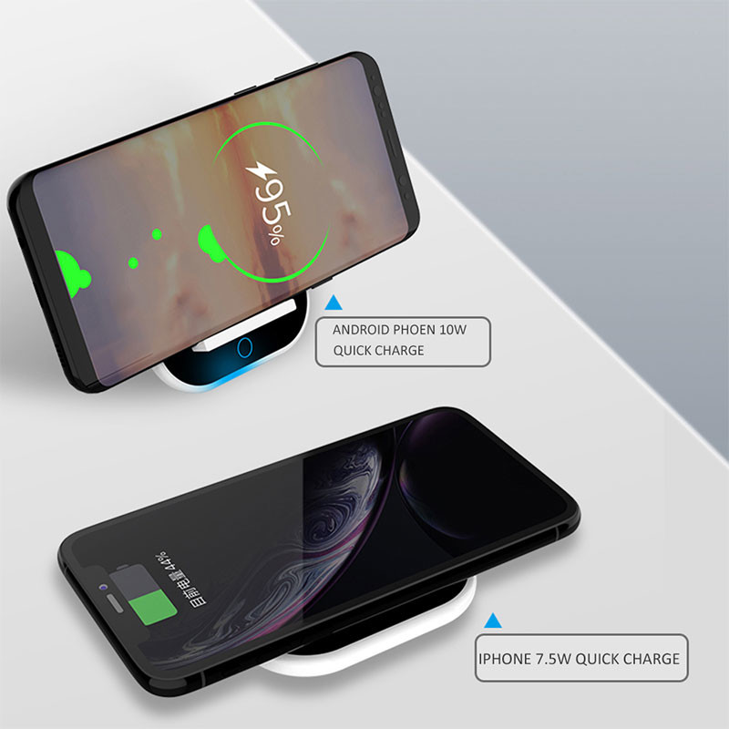 Fast Charging 10W Micro 5P Desktop Wireless Charger Custom Color