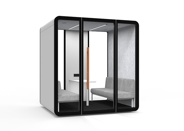 Multi Person Meeting Room Booth Aluminum Frame Silent Private Phone Booth For Office