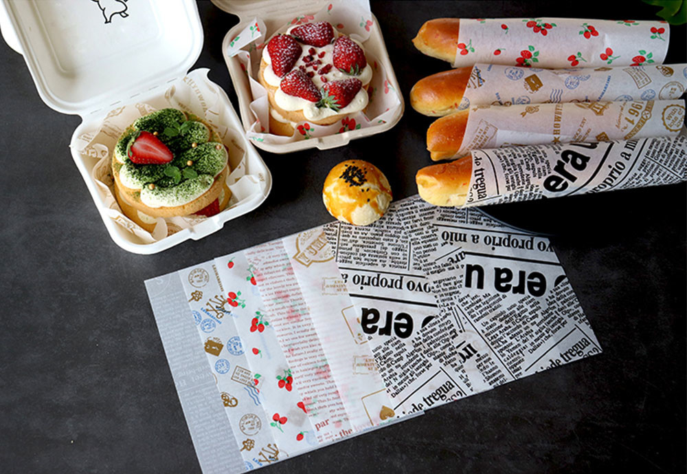 custom CMYK Pantone Fast Food Printed Greaseproof Paper PE coated
