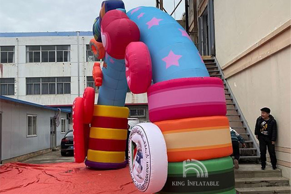 Sweet Candy Inflatable Arches Outdoor Party Advertising Christmas Decorative Rainbow Archway