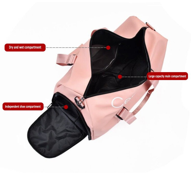 Waterproof Nylon Yoga Gym Bags With Shoe Compartment Sport Bags Custom Logo