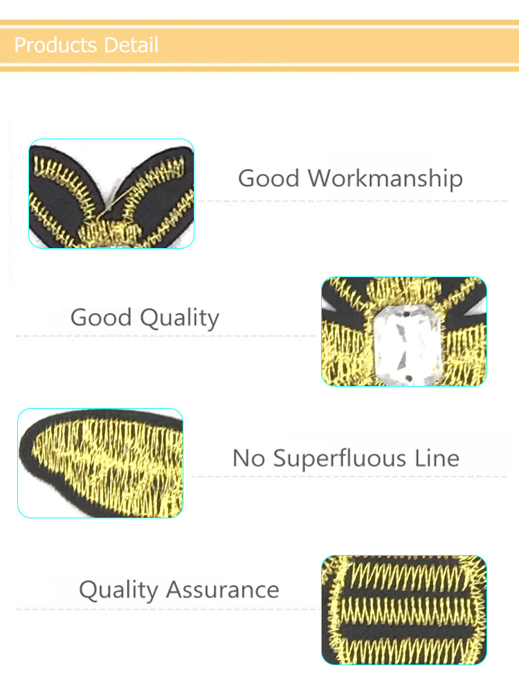 Yellow Bee Sew On Embroidered Patches Size 8 * 6.5CM With Polyester Material