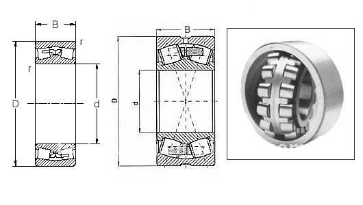22208 China Split Spherical roller bearing with brass(steel)cage