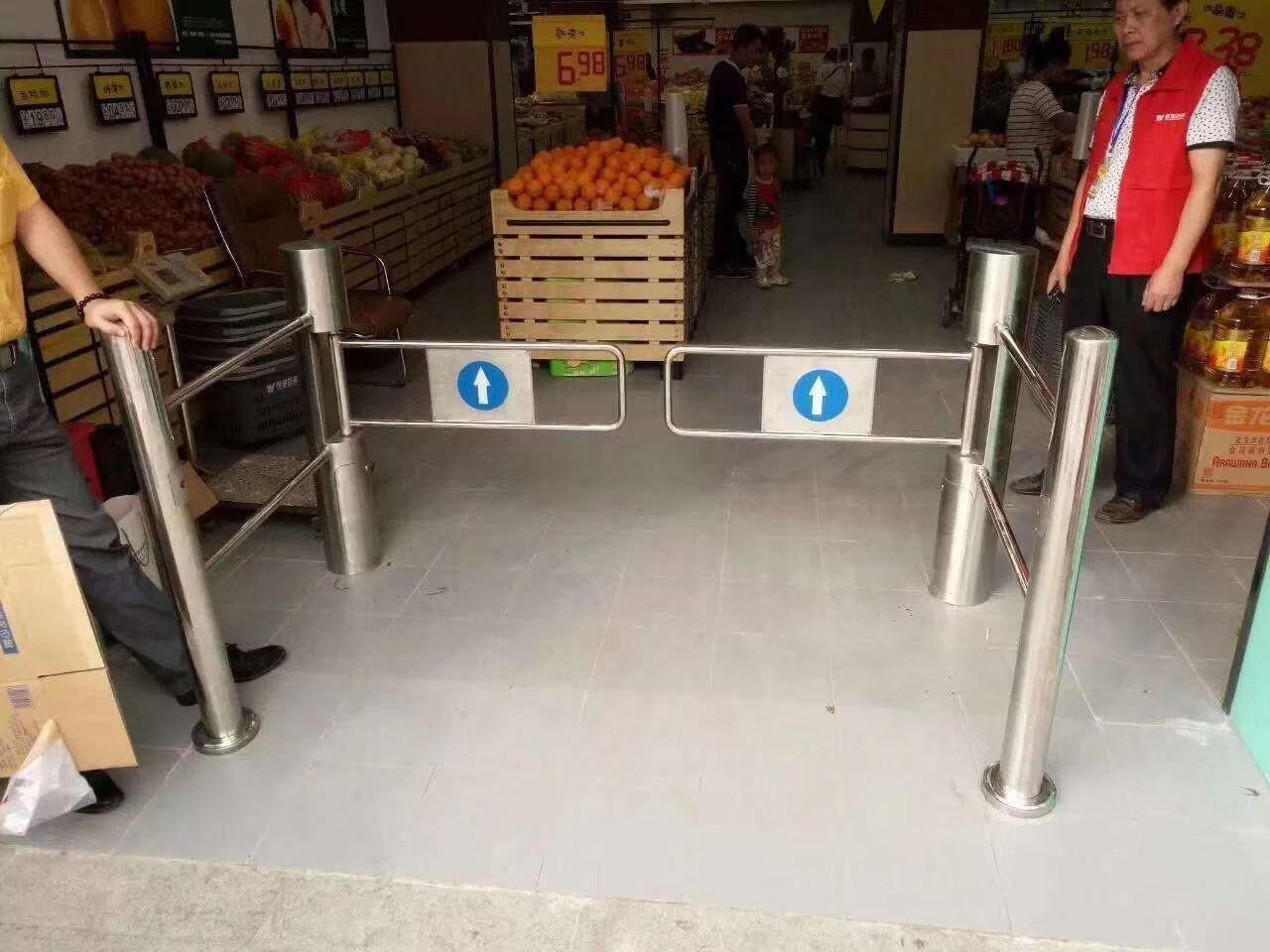Security Electronic Library Turnstiles Entry Systems Swing Barrier Access Control