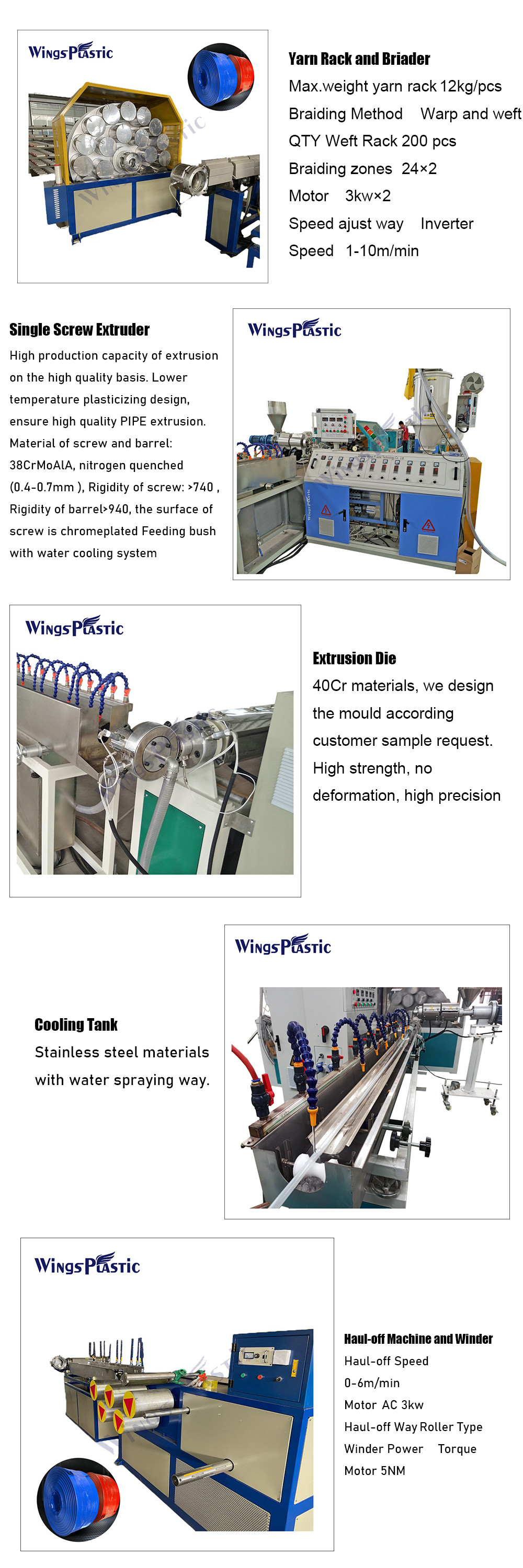 Automatic PVC High Pressure Braiding Hose Extruder Machine Plastic Garden Hose Machine