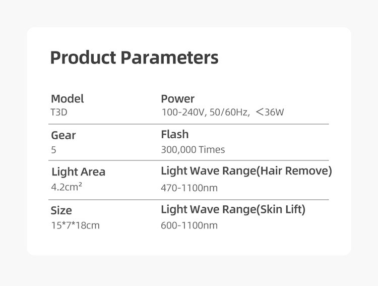 18cm Long 300000 Flashes 470nm Laser Hair Removal Handset