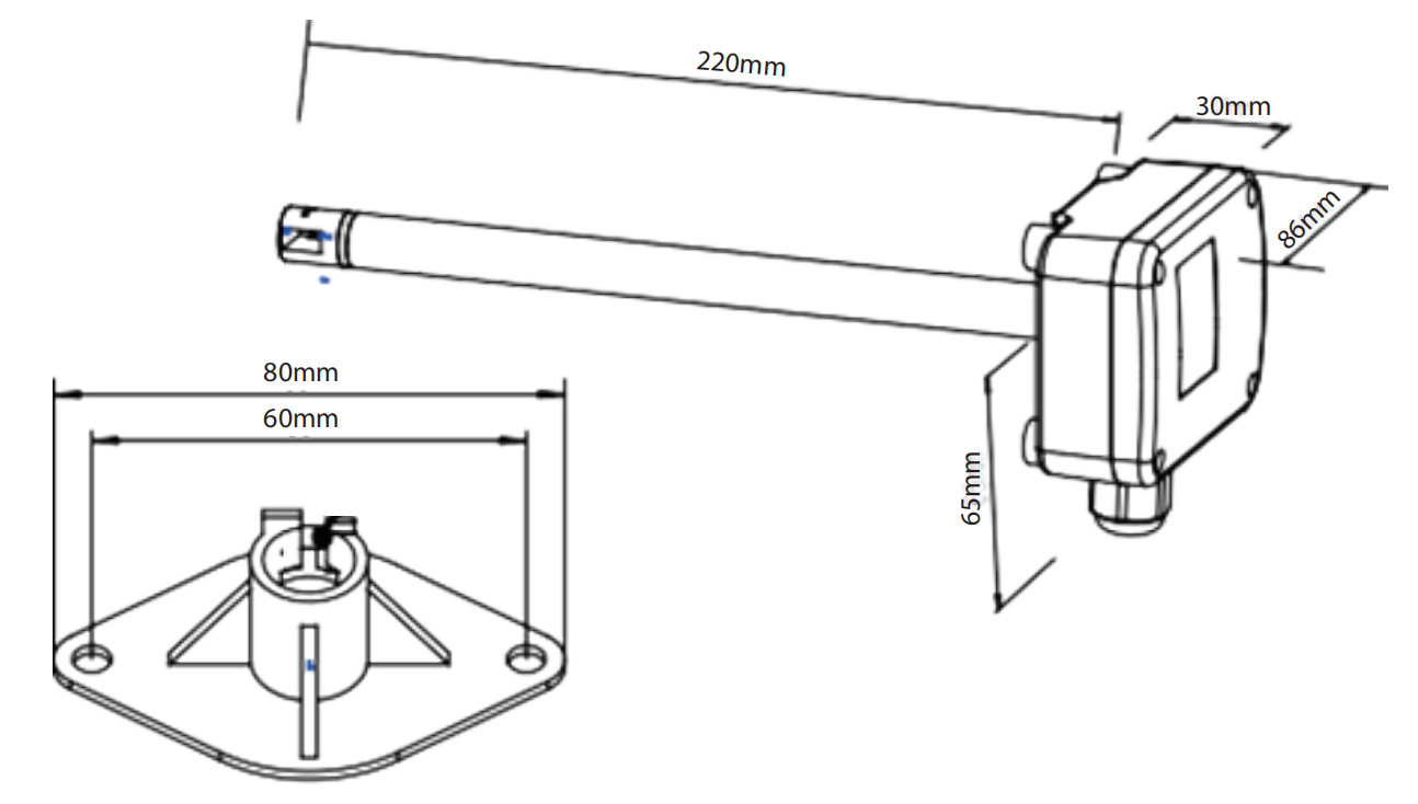 0-15s Air Velocity Transmitter For HVAC System